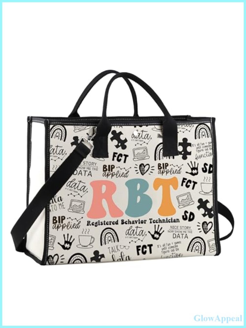 RBT Registered Behavior Technician Canvas Tote Bag Magnetic Crossbody Gift